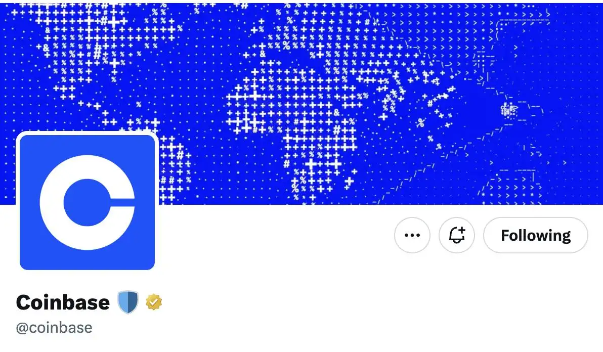  Coinbase官方X账号恢复原有头像 曾短暂更换Pudgy Penguins形象