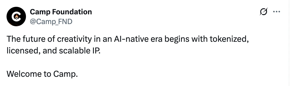  Camp Network成立Camp Foundation并发布首条推文