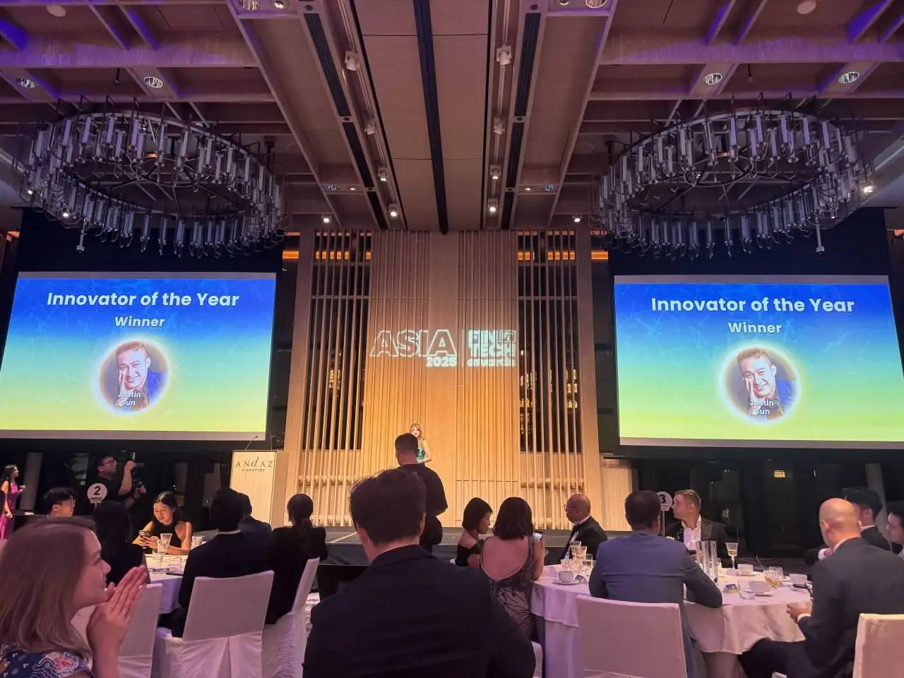  孙宇晨荣获2025亚洲金融科技年度创新者奖，表彰其区块链与Web3领域卓越贡献