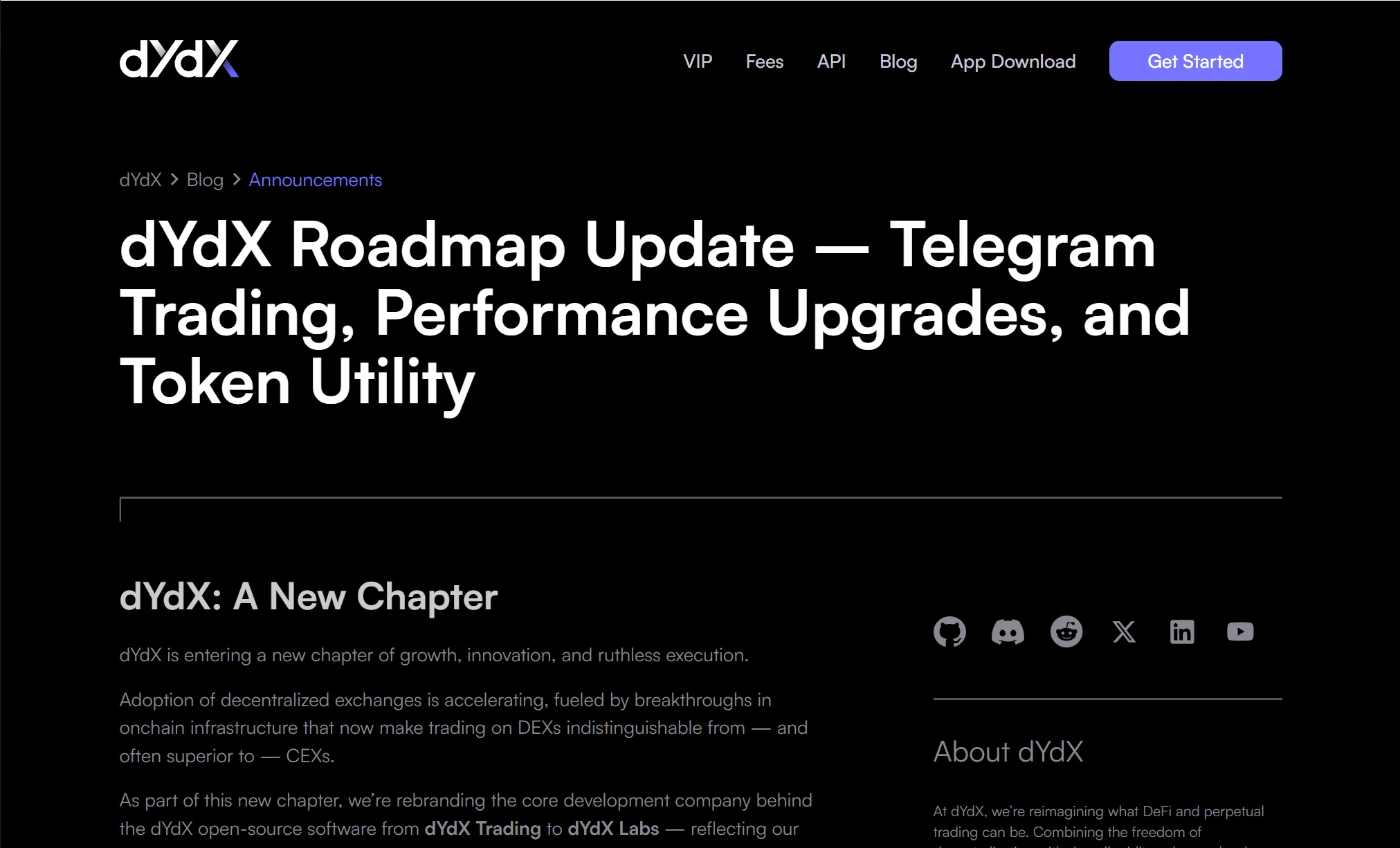  dYdX发布2025路线图：Telegram交易功能即将上线，多链支持扩展至Solana