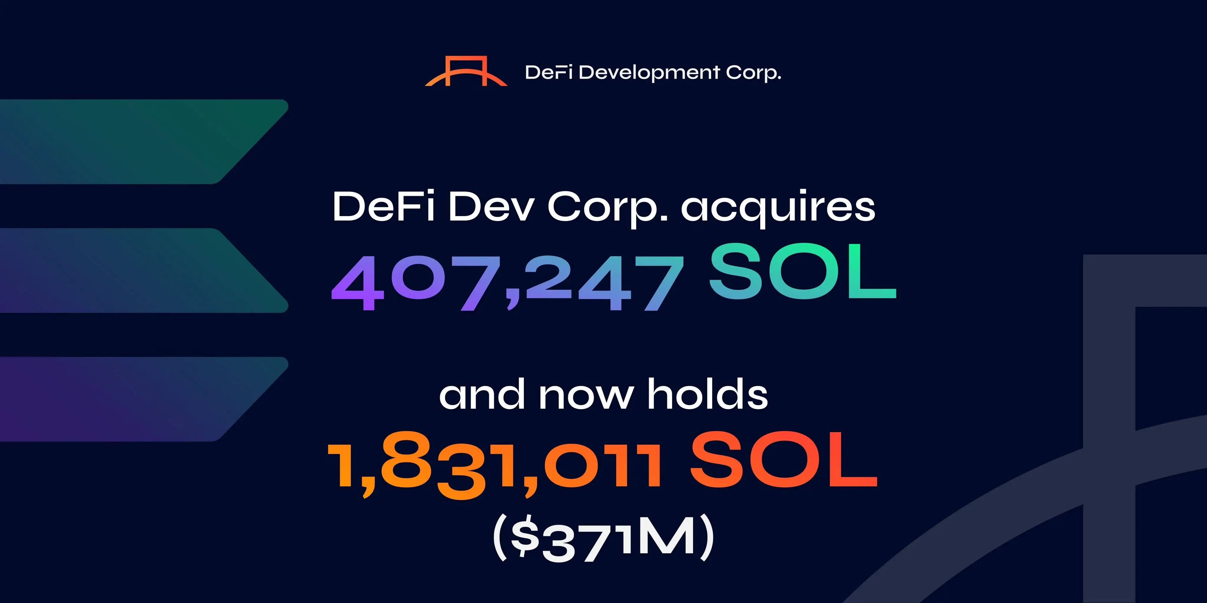  DeFi Development 8月28日增持407,247枚SOL 总持仓达183万枚