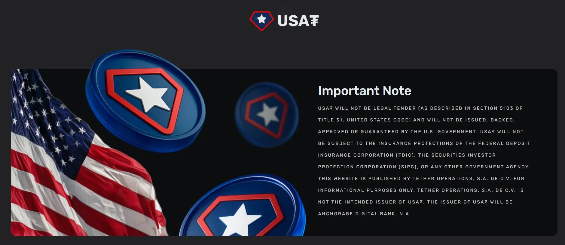  USAT官网声明明确代币属性及发行方